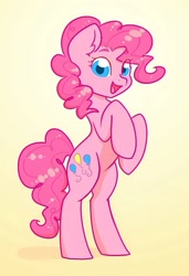 Size: 799x1167 | Tagged: source needed, safe, imported from derpibooru, pinkie pie, cute, gradient background, standing on two hooves