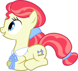 Size: 6145x5628 | Tagged: safe, artist:firlin123, sew 'n sow, earth pony, pony, apple family reunion, .svg available, absurd resolution, apple family member, background pony, cute, female, mare, ponyloaf, prone, simple background, solo, svg, transparent background, vector, western bow tie