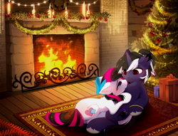 Size: 4509x3446 | Tagged: safe, artist:empress-twilight, imported from derpibooru, oc, bat pony, earth pony, pony, commission, earth pony oc, g5, happy new year, holiday, my little pony, ych result