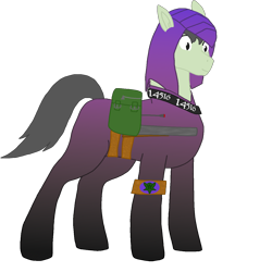 Size: 1350x1350 | Tagged: safe, artist:xada, imported from derpibooru, oc, oc only, earth pony, pony, badge, bag, battle saddle, clothes, earth pony oc, gradient clothes, gray mane, gray tail, green coat, gun, leg band, police officer, police uniform, ribbon, saddle bag, shotgun, simple background, solo, standing, transparent background, weapon