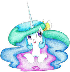 Size: 744x774 | Tagged: safe, artist:bluemagic, imported from derpibooru, princess celestia, pony, horn, simple background