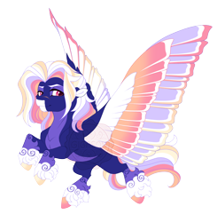 Size: 5100x5200 | Tagged: safe, artist:gigason, imported from derpibooru, oc, oc:color cloud, pegasus, pony, colored wings, male, multicolored wings, parent:commander hurricane, parent:rainbow dash, simple background, solo, stallion, transparent background, wings