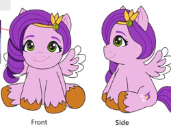 Size: 353x263 | Tagged: safe, imported from derpibooru, pipp petals, pegasus, 2d, adorapipp, chibi, concept art, curly hair, curly mane, cute, female, g5, looking at you, official, simple background, sitting, smiling, smiling at you, white background