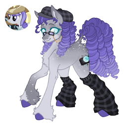 Size: 1000x1000 | Tagged: safe, artist:kazmuun, imported from derpibooru, snappy scoop, pony, series:kazmuun's drawing every pony, alternate design, clothes, glasses, leg warmers, simple background, solo, transparent background