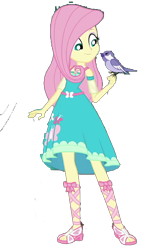 Size: 2320x3496 | Tagged: safe, edit, edited screencap, editor:cutler1228, imported from derpibooru, screencap, fluttershy, bird, human, equestria girls, female, fluttershy boho dress, not a vector, solo