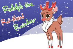 Size: 2700x1800 | Tagged: safe, artist:thescornfulreptilian, imported from derpibooru, deer, reindeer, them's fightin' herds, community related, rudolph the red nosed reindeer, snow, snowfall, solo