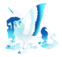 Size: 5100x4700 | Tagged: safe, artist:gigason, imported from derpibooru, oc, oc:glacial stream, alicorn, pony, colored wings, female, magical lesbian spawn, mare, multicolored wings, offspring, parent:princess luna, parent:rarity, parents:rariluna, simple background, solo, transparent background, unshorn fetlocks, wings