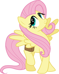 Size: 3000x3787 | Tagged: safe, artist:cloudy glow, imported from derpibooru, fluttershy, pegasus, bag, happy, saddle bag, simple background, transparent background, vector