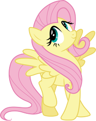 Size: 3000x3787 | Tagged: safe, alternate version, artist:cloudy glow, imported from derpibooru, fluttershy, pegasus, female, happy, simple background, solo, transparent background, vector