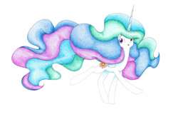 Size: 1810x1186 | Tagged: safe, artist:bluemagic, imported from derpibooru, princess celestia, alicorn, pony, ethereal mane, ethereal tail, horn, simple background, tail, walking, white background, wings