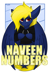 Size: 2160x3308 | Tagged: safe, artist:spoopy-abby, imported from derpibooru, oc, oc only, oc:naveen numbers, pegasus, pony, badge, con badge, solo