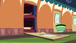 Size: 1920x1080 | Tagged: safe, imported from derpibooru, screencap, tank, tortoise, just for sidekicks, 1080p, bed, bunk bed, door, indoors, my little pony, spinning, spinning top, train, train interior, upside down