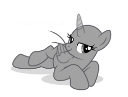 Size: 1027x778 | Tagged: safe, artist:cstrawberrymilk, imported from twibooru, pony, base, female, image, lidded eyes, looking sideways, mare, png, prone, simple background, transparent background