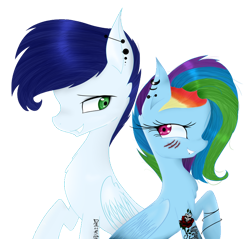 Size: 750x717 | Tagged: safe, artist:pacificaharrington, imported from derpibooru, rainbow dash, soarin', pegasus, pony, female, male, mare, shipping, simple background, soarindash, stallion, straight, transparent background