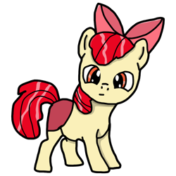 Size: 1024x1024 | Tagged: safe, artist:background_pon3, imported from derpibooru, apple bloom, earth pony, pony, bow, clothes, confused, hair bow, panties, shading, solo, underwear