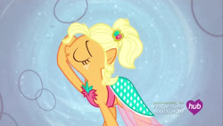 Size: 1920x1080 | Tagged: safe, imported from derpibooru, screencap, applejack, earth pony, female, hub logo, logo, the hub