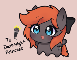 Size: 1287x1000 | Tagged: safe, artist:freudnim, imported from derpibooru, oc, oc:darknightprincess, pegasus, pony, blue eyes, bow, chibi, cute, gray coat, hair bow, red mane, solo