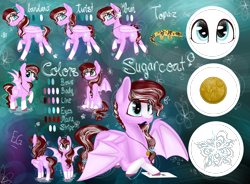 Size: 2048x1506 | Tagged: safe, artist:strawberry-heartrose, imported from derpibooru, oc, oc:sugarcoat swirl, bat pony, pony, female, mare, reference sheet, solo