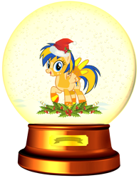 Size: 1700x2177 | Tagged: safe, artist:lizzmcclin, imported from derpibooru, oc, oc:flare spark, christmas, hat, holiday, santa hat, simple background, snow globe, transparent background, vector