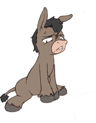 Size: 667x855 | Tagged: safe, artist:anonymous, artist:i am nude, color edit, edit, imported from derpibooru, oc, oc only, donkey, colored, donkeysona, drawthread, male, sitting, solo, spread legs, spreading