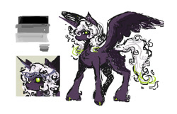 Size: 599x385 | Tagged: safe, artist:junniepiepoopop, imported from derpibooru, oc, oc only, unnamed oc, alicorn, pony, alicorn oc, butt fluff, chest fluff, color palette, colored hooves, colored sketch, colored wings, colored wingtips, frown, green eyes, green hooves, hooves, horn, long horn, long mane male, male, male alicorn, male alicorn oc, male oc, original character do not steal, prince, profile, purple coat, purple wingtips, shiny hooves, simple background, sketch, solo, spread wings, stallion, stallion oc, standing, tail, two toned mane, two toned tail, two toned wings, unicorn horn, white background, white mane, white tail, wings