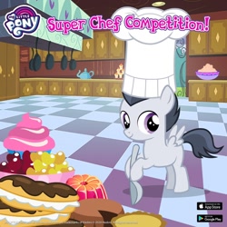 Size: 1080x1080 | Tagged: safe, imported from derpibooru, rumble, pegasus, cake, food, gameloft, spoon