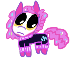 Size: 602x482 | Tagged: safe, anonymous artist, imported from derpibooru, pinkie pie, oc, oc:pinkiacci, earth pony, pony, alternate timeline, alternate universe, autism creature, beady eyes, clown, clown makeup, confetti, confetti in mane, confetti in tail, cute, diapinkes, eternal night au (janegumball), female, mare, nightmare pinkie, nightmare takeover timeline, nightmarified, simple background, solo, transparent background