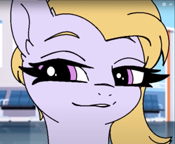 Size: 1476x1208 | Tagged: safe, artist:tamers12345, derpibooru exclusive, imported from derpibooru, screencap, bedroom eyes, dazzle feather, g5, my little pony the movie: hearth's warming in manehattan, seductive look, smiling, smirk, smug