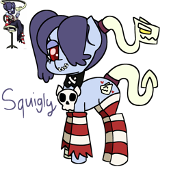 Size: 1893x1871 | Tagged: safe, artist:cheesecakeyay, imported from derpibooru, pony, skeleton pony, bone, crossover, ponified, skeleton, skullgirls, squigly