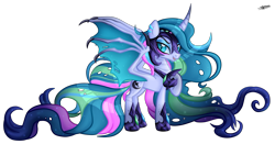 Size: 4595x2405 | Tagged: safe, artist:princessmoonsilver, imported from derpibooru, oc, oc:luminous night, alicorn, bat pony, bat pony alicorn, pony, bat wings, female, helmet, horn, mare, simple background, solo, transparent background, wings