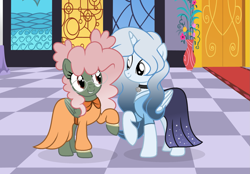 Size: 1997x1387 | Tagged: safe, artist:darbypop1, imported from derpibooru, oc, oc only, oc:melody everbelle, oc:pixie crystal, alicorn, pegasus, pony, clothes, dress, female, glasses, mare