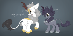 Size: 1809x899 | Tagged: dead source, safe, artist:hioshiru, imported from derpibooru, oc, oc only, oc:kate, oc:kej, kirin, pony, sounds of silence, black and yellow, chest fluff, cloven hooves, digital art, duo, duo male and female, ear fluff, female, height difference, horn, k+k, kirin-ified, leg fluff, leonine tail, male, my little pony, oc x oc, open mouth, shipping, slender, species swap, stallion, straight, tail, thin, unshorn fetlocks