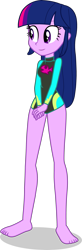 Size: 1281x3926 | Tagged: safe, alternate version, artist:dustinwatsongkx, edit, imported from derpibooru, twilight sparkle, human, equestria girls, accessory swap, barefoot, clothes, clothes swap, feet, female, fluttershy's one-piece swimsuit, fluttershy's swimsuit, fluttershy's wetsuit, legless, long sleeves, my little pony equestria girls: better together, one-piece swimsuit, simple background, solo, swimsuit, swimsuit edit, swimsuit swap, transparent background, vector, wetsuit