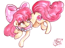 Size: 8436x6168 | Tagged: safe, artist:mannybcadavera, imported from derpibooru, apple bloom, earth pony, pony, absurd file size, absurd resolution, clothes, eyebrows, eyebrows visible through hair, female, goldie delicious' shawl, mare, older, older apple bloom, shawl, signature, simple background, smiling, solo, traditional art, watercolor painting, white background