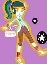 Size: 392x533 | Tagged: safe, artist:izzysingz, artist:pupkinbases, imported from derpibooru, oc, oc only, human, equestria girls, purple background, simple background