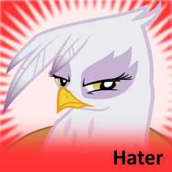 Size: 1024x1024 | Tagged: safe, imported from derpibooru, gilda, griffon, derpibooru, female, gilda drama, hate art, meta, meta:hater, solo, spoilered image joke