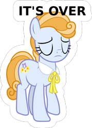 Size: 4467x6225 | Tagged: safe, artist:firlin123, honey bulb, earth pony, pony, the perfect pear, absurd resolution, eyes closed, female, it's over, mare, sad, simple background, solo, sticker, transparent background, vector, western bow tie