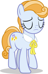 Size: 3514x5413 | Tagged: safe, artist:firlin123, honey bulb, earth pony, pony, the perfect pear, .svg available, absurd resolution, eyes closed, female, mare, sad, simple background, solo, svg, transparent background, vector, western bow tie