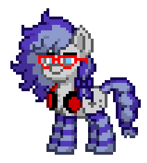 Size: 212x236 | Tagged: safe, imported from derpibooru, oc, oc only, earth pony, pony, pony town, clothes, digital art, glasses, os: cunnabyte, pixel art, socks, striped socks, ос:cunnabyte