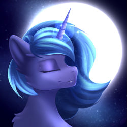 Size: 611x610 | Tagged: safe, artist:polinatess, imported from derpibooru, princess luna, alicorn, pony, full moon, moon, solo