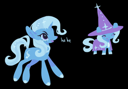 Size: 1174x824 | Tagged: safe, artist:squilko, imported from derpibooru, trixie, pony, unicorn, black background, cape, clothes, hat, horn, simple background, solo, trixie's cape, trixie's hat