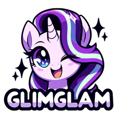 Size: 1024x1024 | Tagged: source needed, safe, imported from derpibooru, starlight glimmer, pony, unicorn, adorable face, ai content, ai generated, blush sticker, blushing, bust, chibi, cute, emotes, female, glimglam, glimmerbetes, horn, looking at you, mare, one eye closed, open mouth, open smile, portrait, prompter:clockworkrelativity, simple background, smiling, smiling at you, solo, white background, wink, winking at you