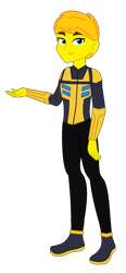 Size: 770x1658 | Tagged: safe, artist:robertsonskywa1, imported from derpibooru, equestria girls, b-127, bumblebee (transformers), clothes, equestria girls-ified, male, photo, simple background, solo, solo male, transformers, transformers one, transparent background