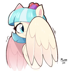 Size: 1213x1254 | Tagged: safe, artist:aceslingerexo, imported from derpibooru, coco pommel, pegasus, pony, cocobetes, cute, race swap