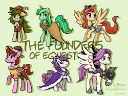 Size: 4096x3072 | Tagged: safe, artist:brella, imported from derpibooru, chancellor puddinghead, clover the clever, commander hurricane, princess platinum, private pansy, smart cookie, earth pony, pegasus, pony, unicorn, armor, clothes, crown, gameloft, hat, horn, jewelry, redesign, regalia