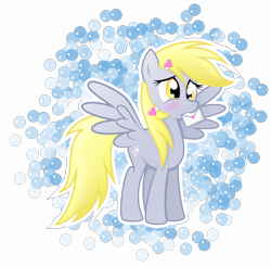 Size: 16000x15736 | Tagged: safe, artist:rainbownspeedash, imported from derpibooru, derpy hooves, pegasus, pony, absurd resolution, blushing, female, hairclip, letter, mare, mouth hold, solo