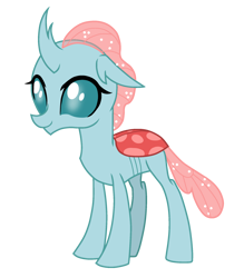 Size: 1750x2000 | Tagged: safe, artist:lnx1ynight16, imported from derpibooru, ocellus, changedling, changeling, the hearth's warming club, folded wings, horn, looking up, my little pony, smiling, vector, wings