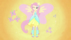 Size: 1280x716 | Tagged: safe, imported from derpibooru, fluttershy, human, equestria girls, element of kindness, female, kindness, ponied up, solo