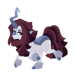 Size: 4600x4700 | Tagged: safe, artist:gigason, imported from derpibooru, oc, oc only, oc:wintergreen, hybrid, kirin, absurd resolution, chin fluff, cloven hooves, colored eartips, colored hooves, colored horn, curved horn, eye clipping through hair, fetlock tuft, gradient horn, gradient legs, half kirin, hooves, horn, kirin hybrid, kirin oc, magical lesbian spawn, nonbinary, obtrusive watermark, offspring, parent:oc:merry berry, parent:rarity, parents:canon x oc, simple background, solo, transparent background, watermark