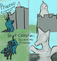 Size: 900x960 | Tagged: safe, artist:rusty_sn00t, princess celestia, queen chrysalis, cocoon